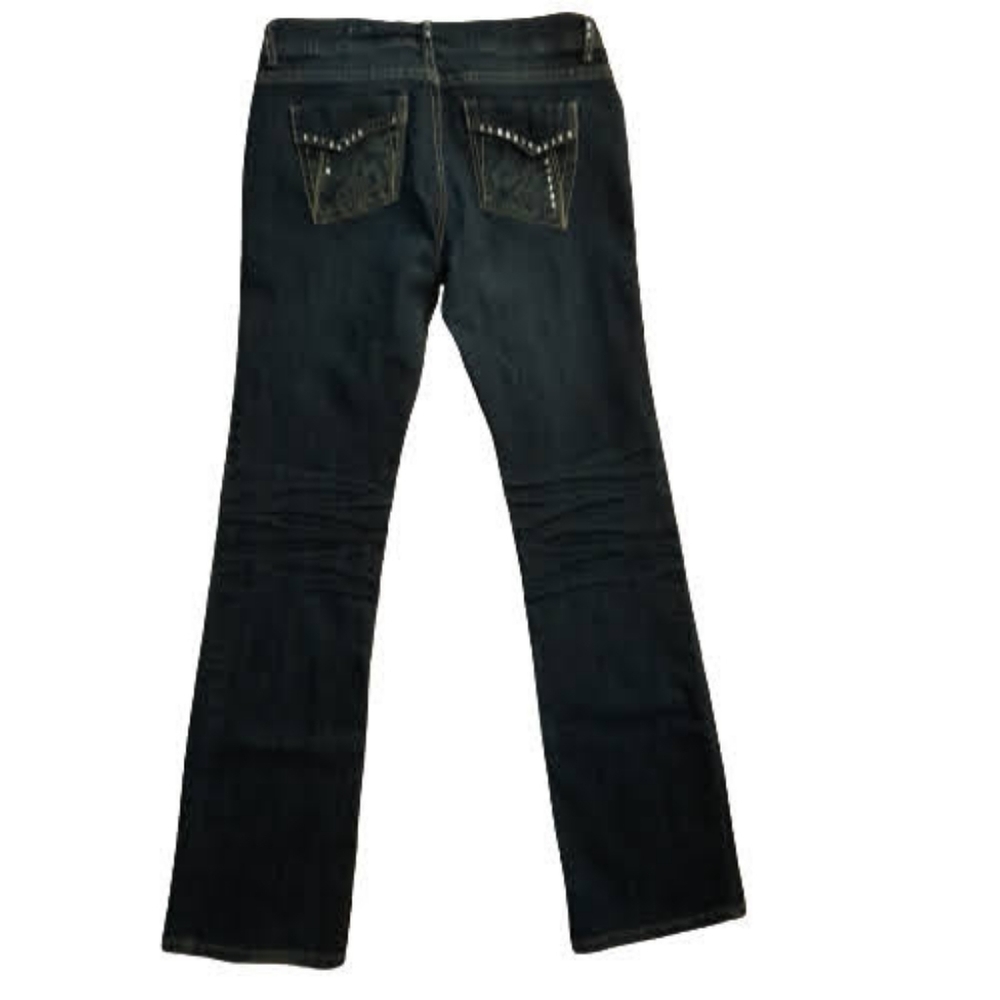 Suko Jeans Womens Size 8 Blue Rise Bootcut Rhinestones - Picture 3 of 10